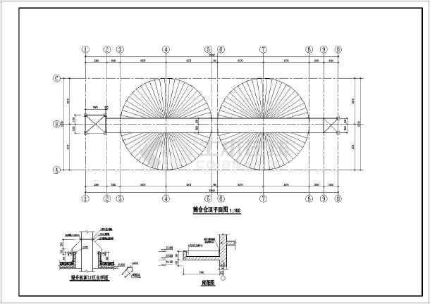 8米高框架结构仓筒,粮仓建筑设计施工图纸